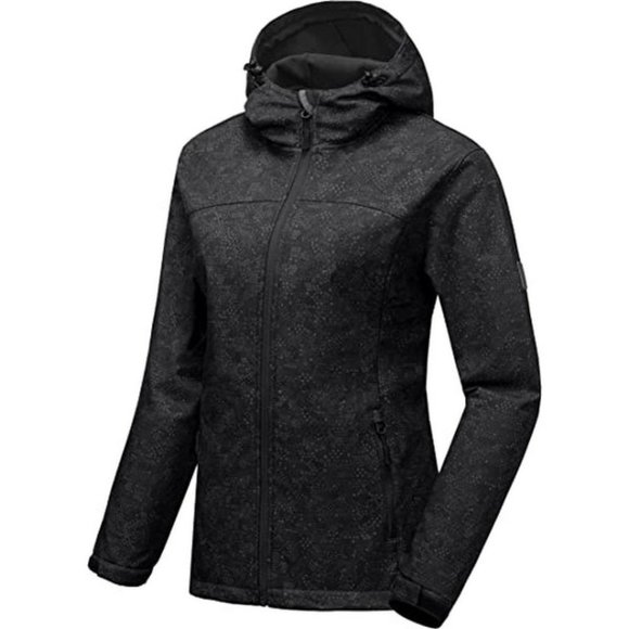 𝅺WOMEN'S Softshell Jacket Hooded Windproof Fleece Lined Jackets